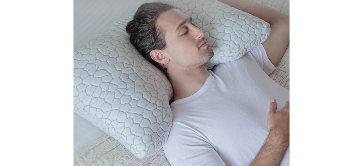 Person sleeping on Pharmedoc Memory Foam Pillows