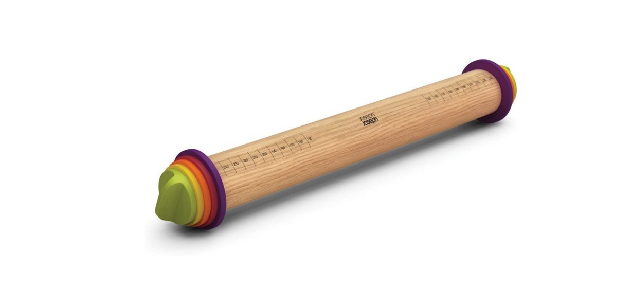Joseph Joseph Wooden Adjustable Rolling Pin with Removable Rings 13.6 inches