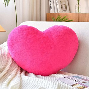 XVTRU Pink Heart-Shaped Throw Pillow