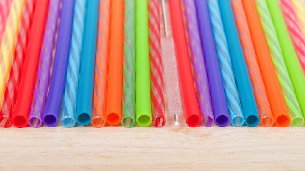 Reduce Reusable Straws Set of 4 - Hard Plastic Tritan Straws Fits Most 14-18 oz Drink Cups and Tumblers - Impact Resistant, BPA-Free, Dishwasher Safe
