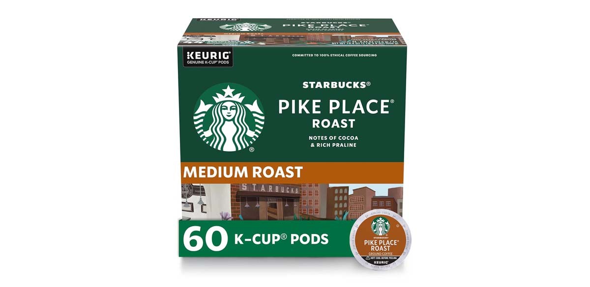 Starbucks K-Cup Coffee Pods, Medium Roast Coffee, Pike Place