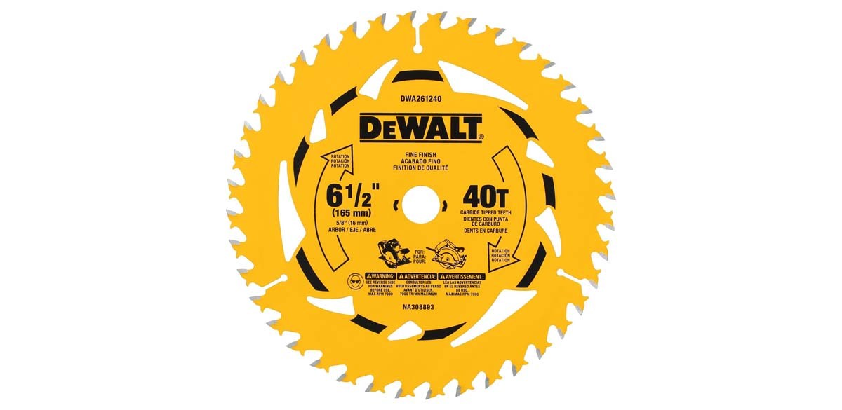DEWALT 6.5 in. 40T Circular Saw Blade