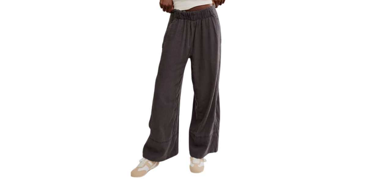 Free People Days End Pull-On Linen Blend Wide Leg Pants