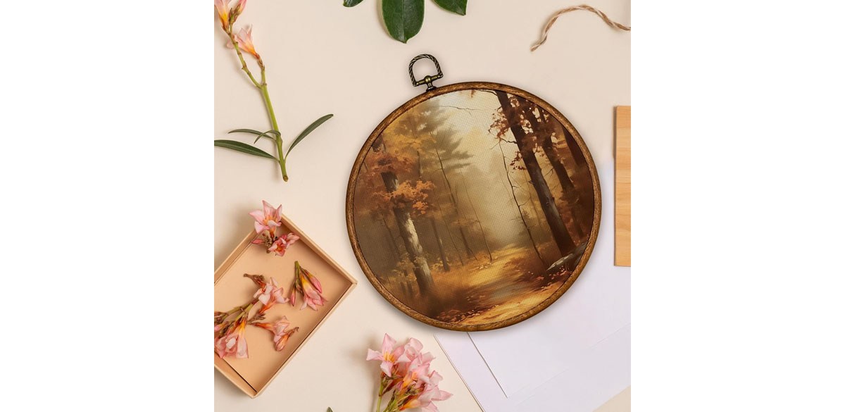 BCUANGD Vintage Fall Round Wall Art Decor