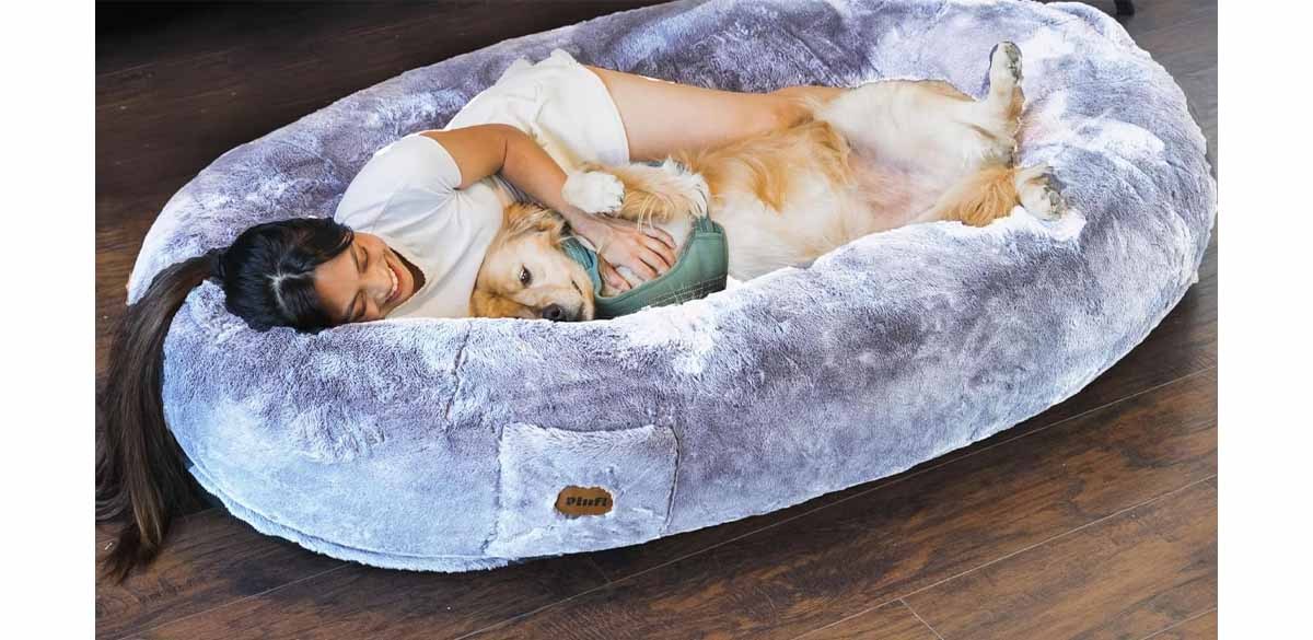 Light Gray Plufl, The Original Human Dog Bed