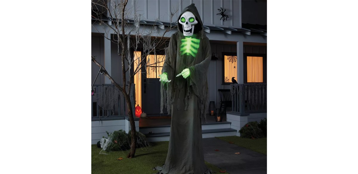 Lewis &amp; Friends 8 ft Light Up Bruce The Skeleton Ghoul Outdoor Halloween Decorative Prop - Hyde &amp; EEK! Boutique