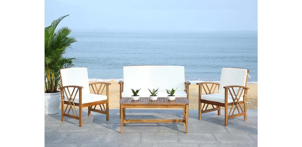 Sand &amp; Stable Calhoun 4 Piece Sofa Seating Group with Cushions