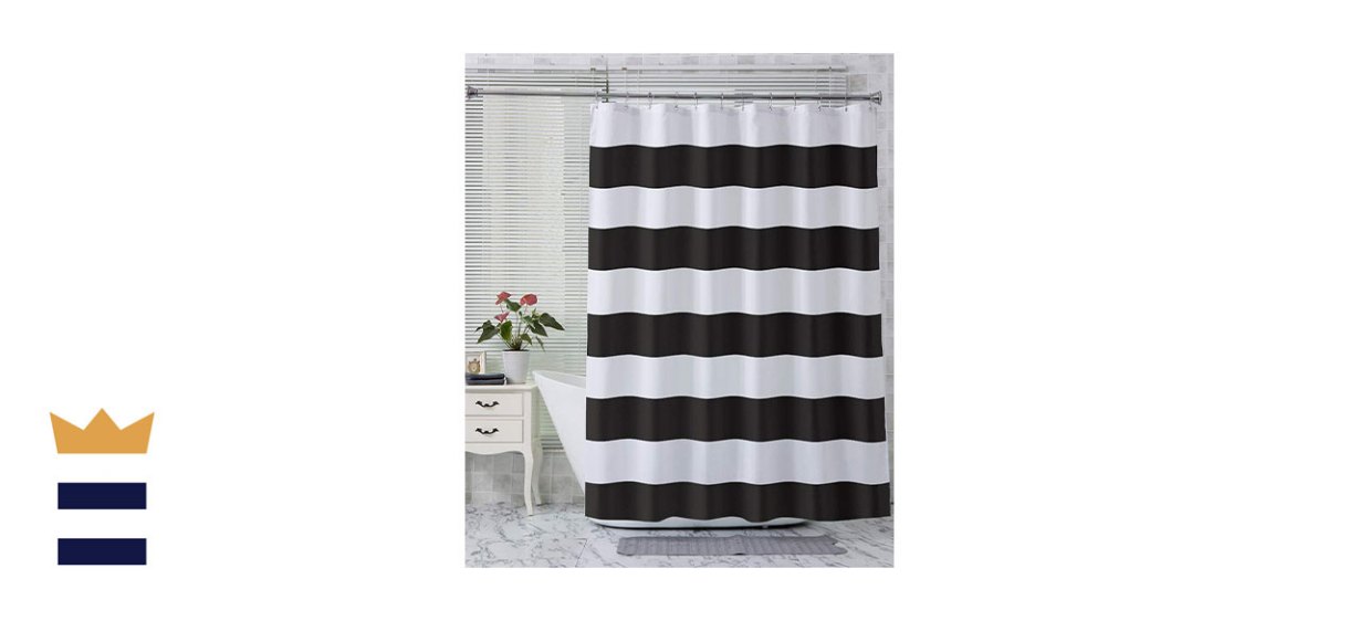 AmazerBath Black Striped Shower Curtain
