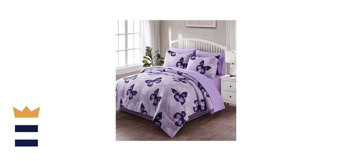 Artall Butterfly Pattern Bed In A Bag Bedding 8-Piece