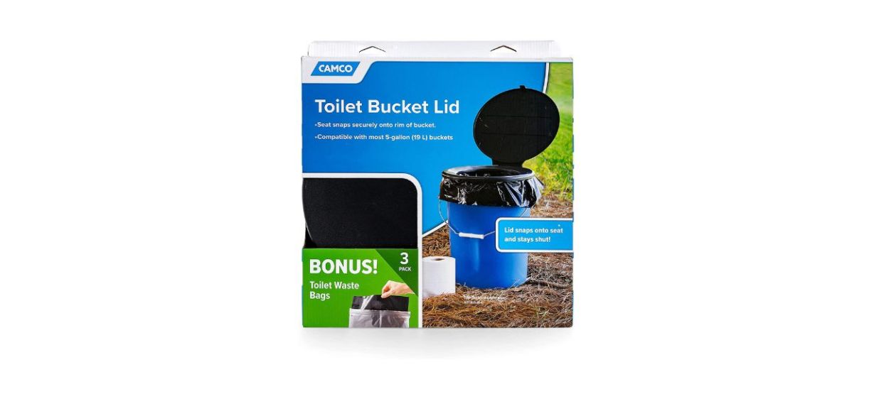 Best Camco Bucket Toilet Seat With Lid And Waste Bags