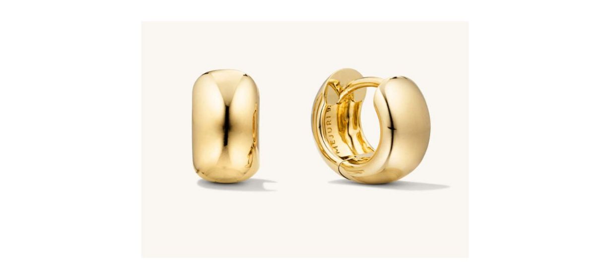 Mejuri Chunky Huggie Hoops gold earrings