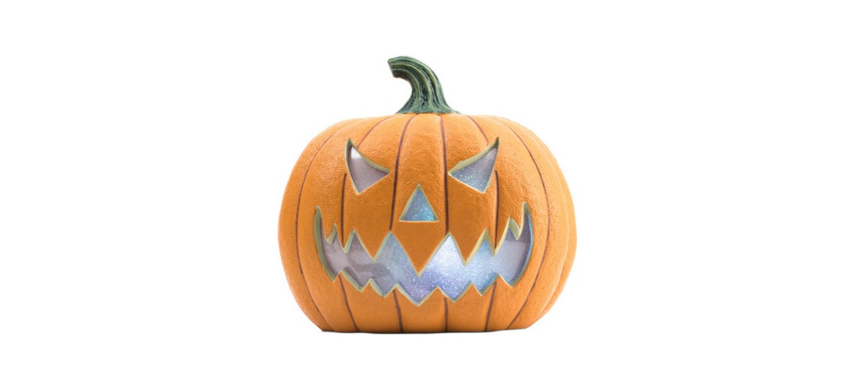 Spooky multi-color LED Jack-O-Lantern on white background