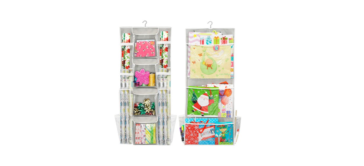 Best SimpleHouseware Double-Sided Hanging Gift-Wrap Organizer