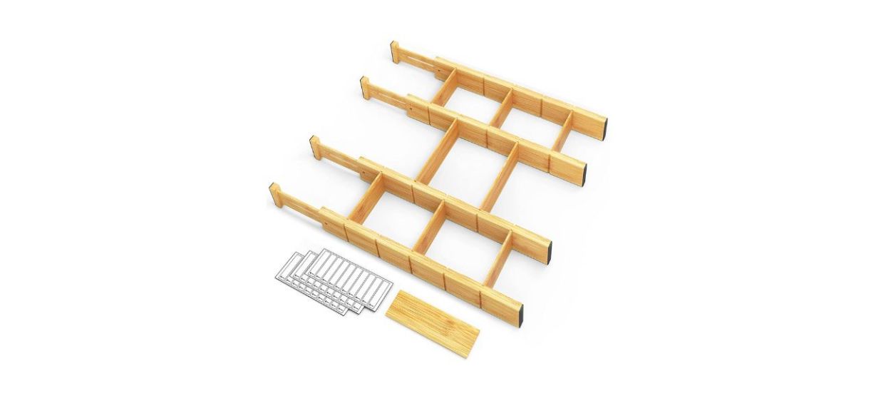 Space Aid Bamboo Drawer Dividers With Inserts And Labels
