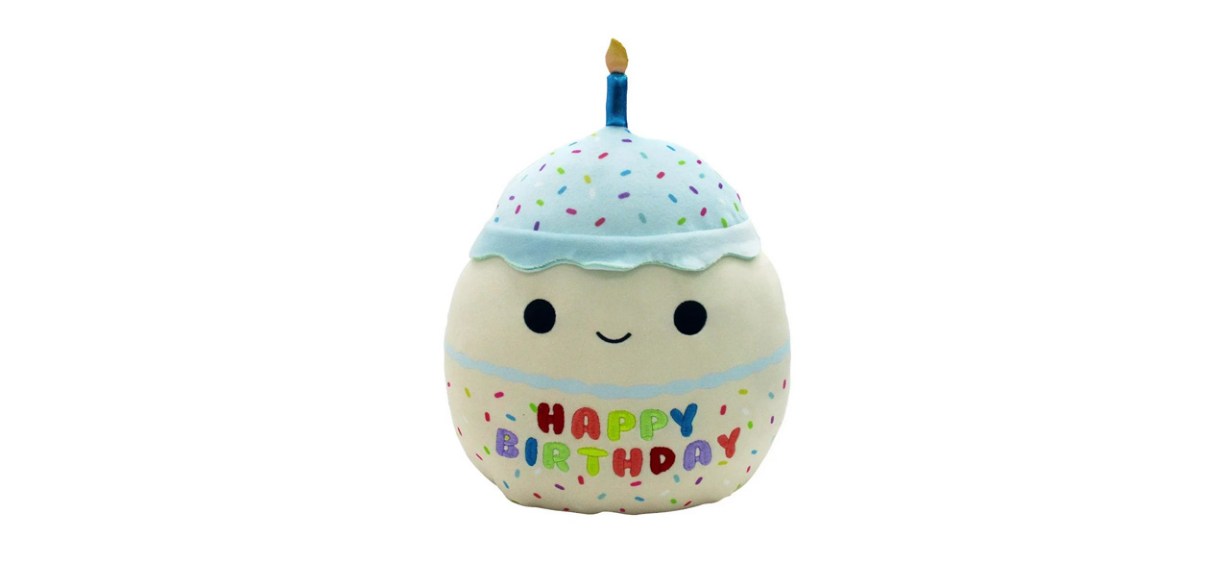 Best Squishmallows Plush 10 inch Blue &amp; White Birthday Cake