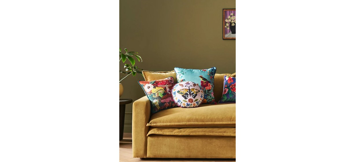 Nathalie Lete Embroidered Velvet Pillow