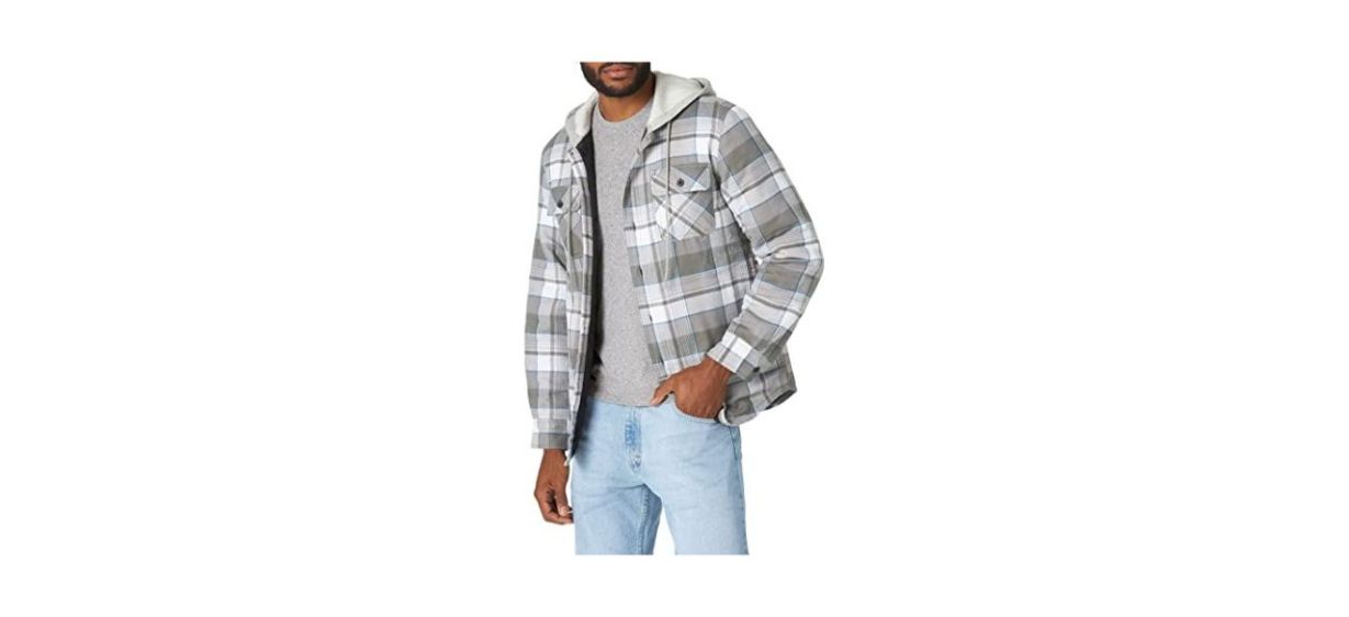 Best Wrangler Authentics Mens Long-Sleeve Quilted Lined Flannel Shirt Jacket with Hood