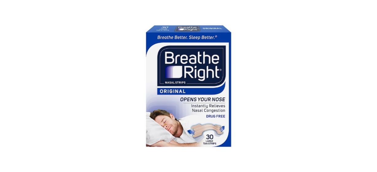 Breathe Right Original Nose Strips, a box of 30 large strips