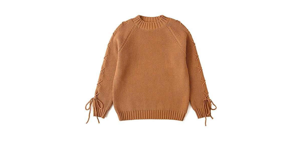 Curipeer Girls Lace-Up Sweater