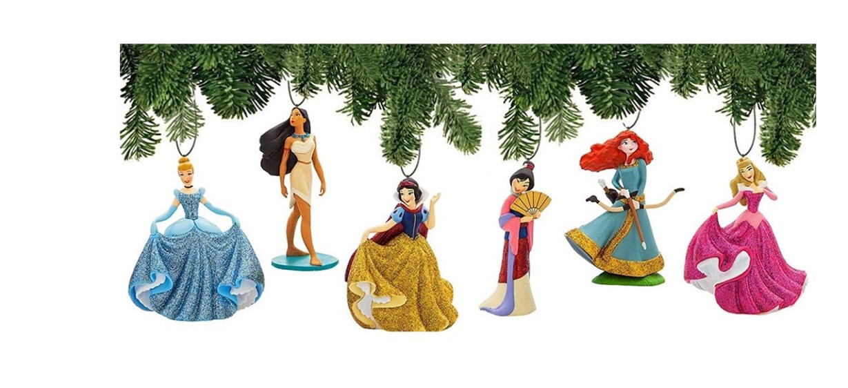 Disney Princess Ornament Set Deluxe 10 Piece Christmas Tree Holiday Ornaments