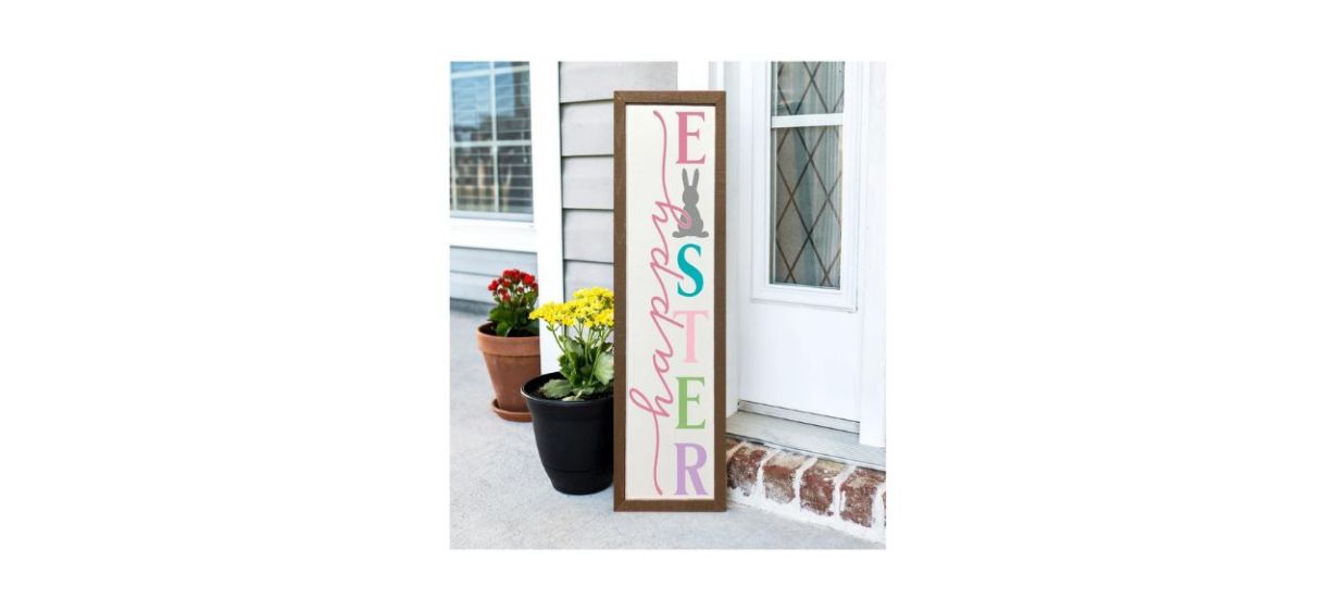 ForestReflectionCo Happy Easter Porch Sign