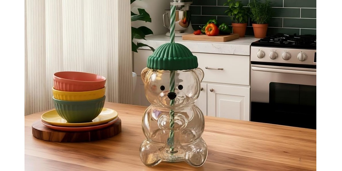 FolksyBliss Glass Bear Cup