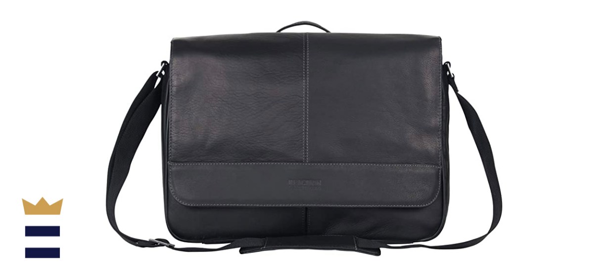 Kenneth Cole Reaction Risky Business Messenger Full-Grain Colombian Leather Crossbody Laptop Case &amp; Tablet Day Bag