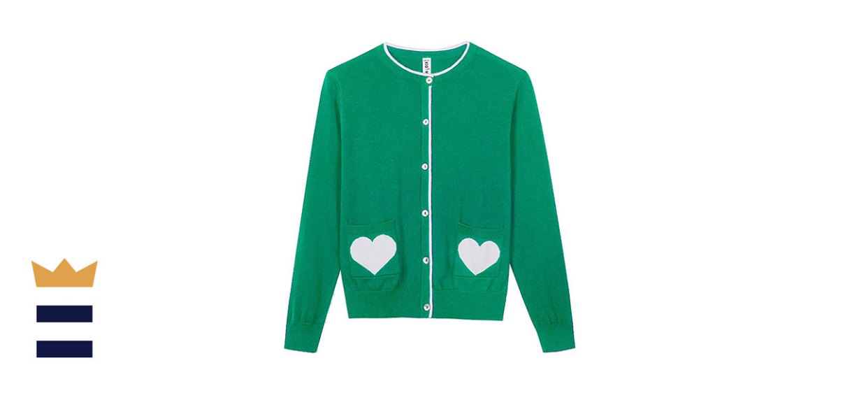 Kid Nation Girl’s Button Down Sweater Cardigan in Green