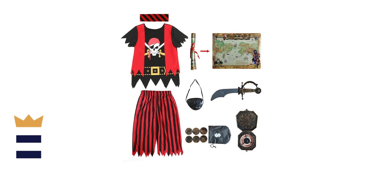 Kids Pirate Costume, Pirate Role-Play Dress-Up Set