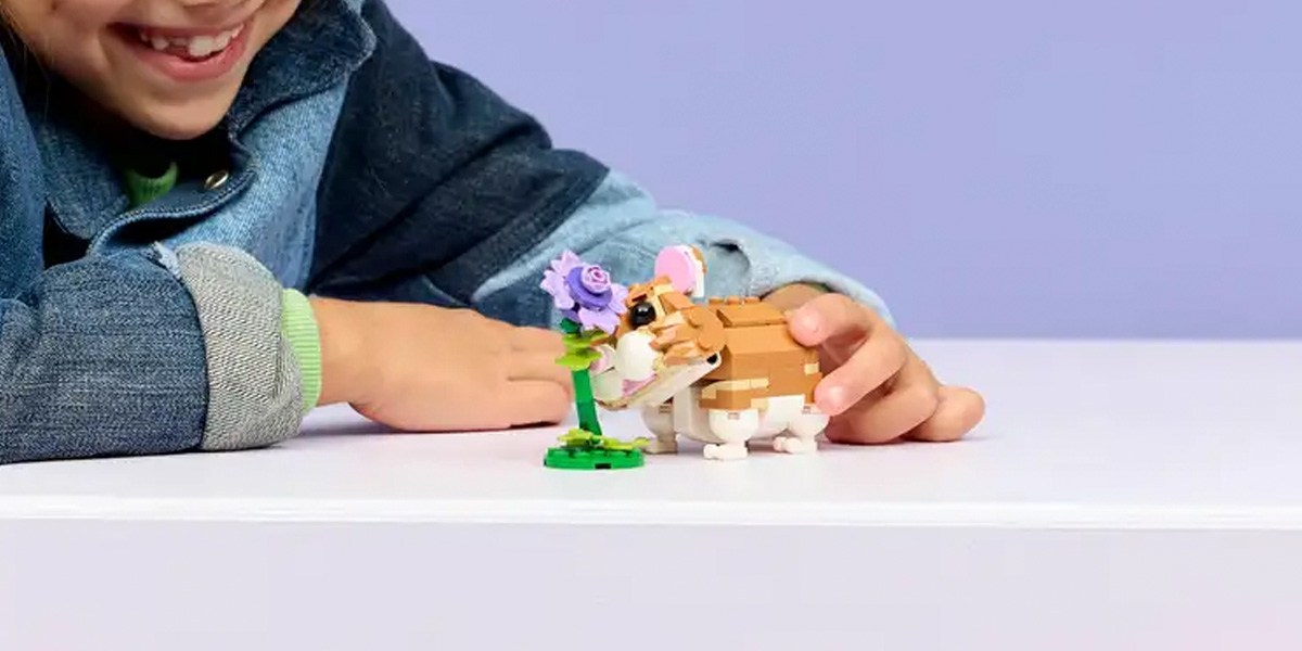 LEGO Cute Hamster with a Flower