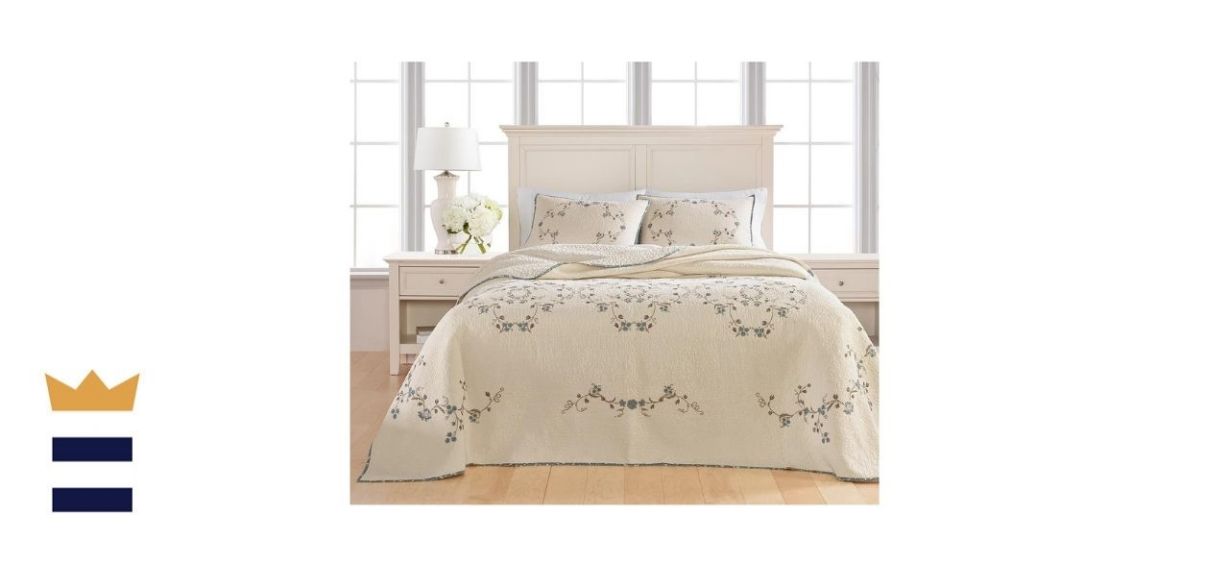 Martha Stewart Collection Westminster Vines Cotton Queen Bedspread 