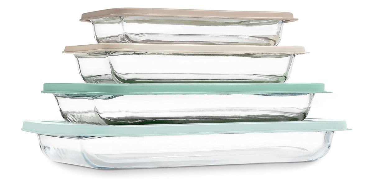 COOK WITH COLOR 8-Piece Deep Glass Baking Dish Set 