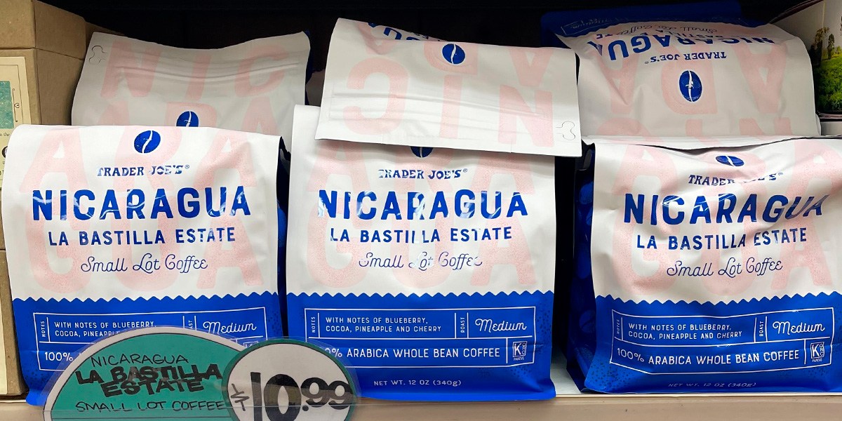 Bags of Nicaragua Bastilla Estate Coffee on shelf Bags of Nicaragua Bastilla Estate Coffee on shelf