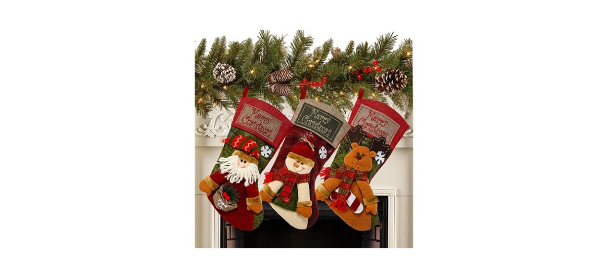 Sunnyglade 3PCS 18&quot; Christmas Stocking 