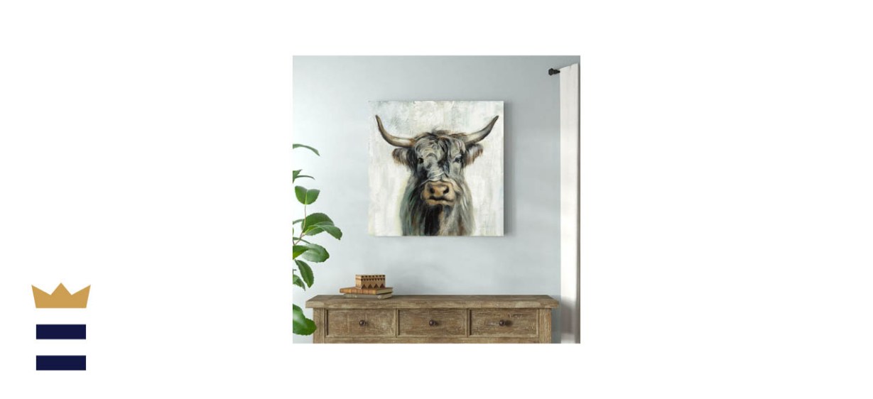 Union Rustic Highland Cow by Silvia Vassileva ― Wrapped Canvas Painting