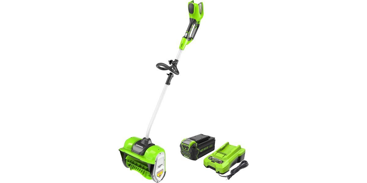 Greenworks 12” Cordless Snow Shovel With Battery and Charger 