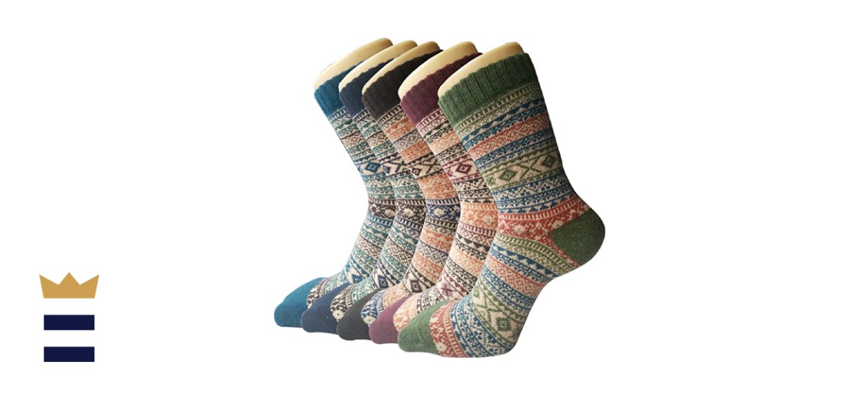 5 Pack Womens Warm Wool Socks
