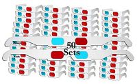 3Dstereo Glasses Red and Cyan Cardboard Anaglyph Glasses (50 count)