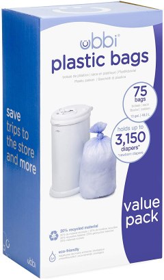 Ubbi Plastic Bags, 75 - Pack