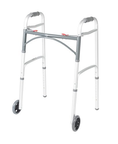 Drive Medical Folding Walker with 5-Inch Wheels 