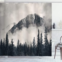 Ambesonne Canadian Smokey Mountain National Park Curtain