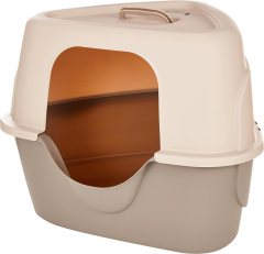 Amazon Basics No-Mess Hooded Corner Easy Clean Cat Litter Box