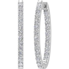 Finerock 2-1/2 Carat Inside Out Diamond Hoop Earrings