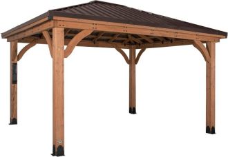 Backyard Discovery Barrington 14' x 12' Cedar Wood Outdoor Gazebo