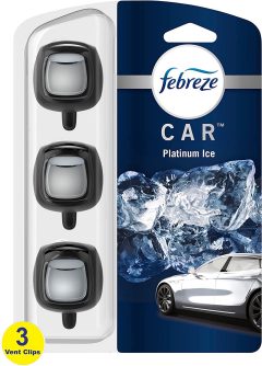 Febreze Car Air Freshener, Platinum Ice Scent, 3 Count