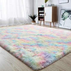 junovo Soft Rainbow Area Rug for Girl's Room