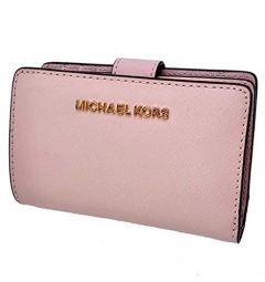 Michael Kors Jet Set Travel PVC Signature Bifold Zip Coin Wallet Clutch