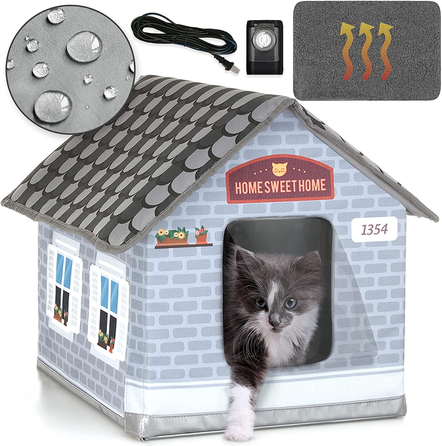 PETYELLA Heated Outdoor Cat House