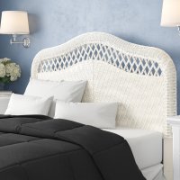 Dovecove White Rattan Panel Headboard