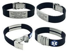 Universal Medical Data Silicone SPORT Medical Alert ID Bracelet